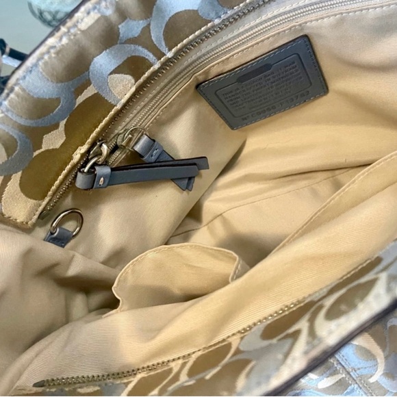 Coach Blue and Tan Handbag - Picture 7 of 10